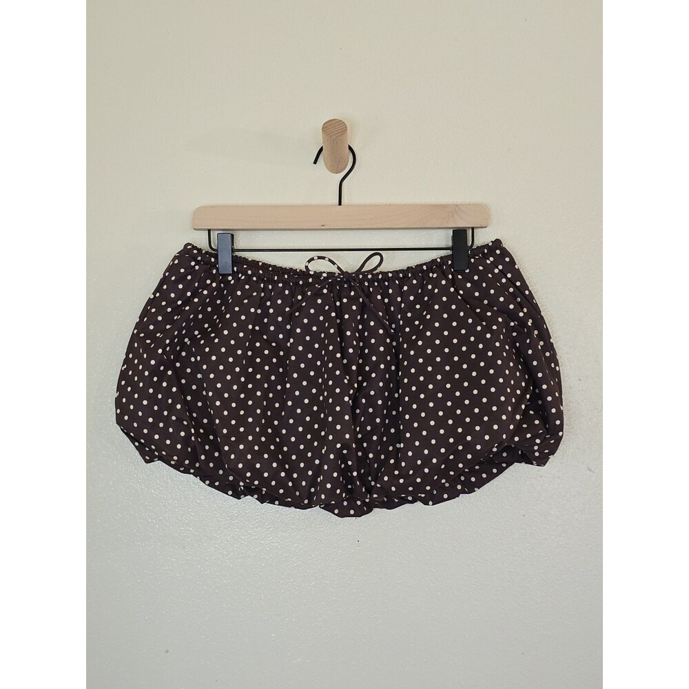 White Fox Brown Bubble Mini Skort Polka Dot Womens Medium Runaway Heart
